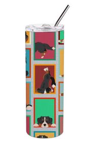 Lots of Bernese Mountain Dog Stainless Steel Skinny Tumbler Vacuum Double Walled Reusable Insulated Tumbler Travel Cup for Coffee Cocktails Gift