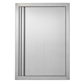 BBQ Access Door, 17W x 24H Inch Single Outdoor Kitchen Door, Stainless Steel Flush Mount Door, Wall Vertical Door with Recessed Handle, for BBQ I