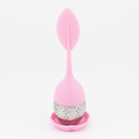 1pc/7pcs Tea Infuser Silicone Handle Stainless Steel Strainer Drip Tray Included - Loose Tea Steeper - Best Tea Infuser For Loose Leaf Or Herbal (Color: 1 Pack Pink)
