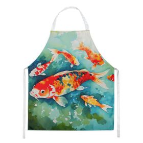 Koi Fish Apron Cooking Kitchen Server Baking Crafts Gardening for Adult Women Men, Unisex, Large, Multicolor (Default: Default)